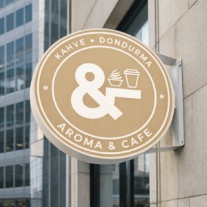 Cafe Dondurma Yuvarlak Tabela