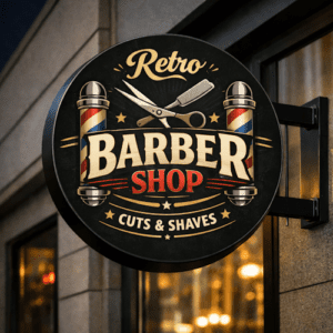 Yuvarlak Berber Tabelası